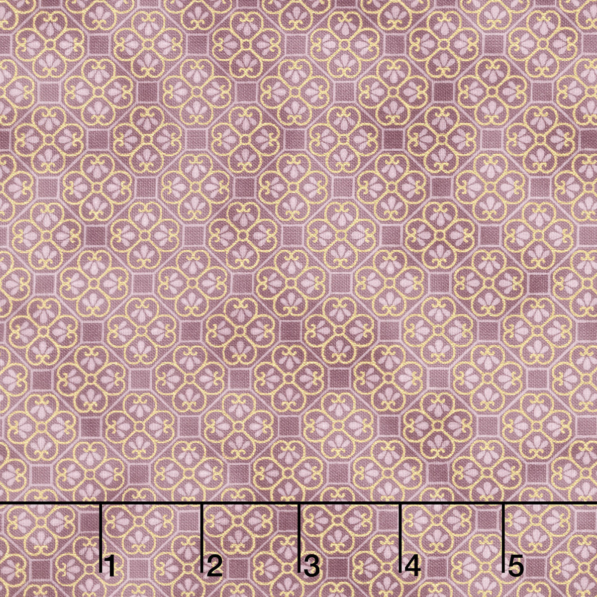 Imperial Collection - Honoka Plum Colorstory Quatrefoil Mauve Metallic Yardage Primary Image