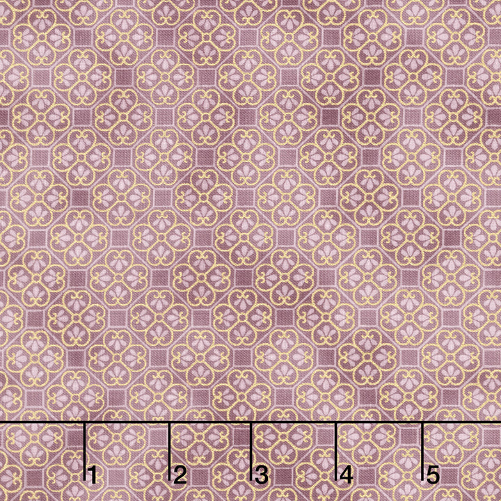 Imperial Collection - Honoka Plum Colorstory Quatrefoil Mauve Metallic Yardage Primary Image