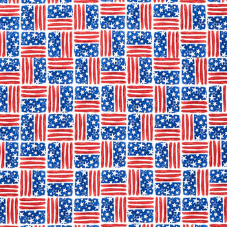 Fired Up - American Flags Red Yardage