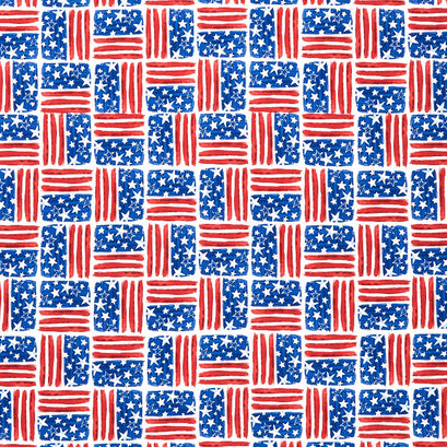 Fired Up - American Flags Red Yardage