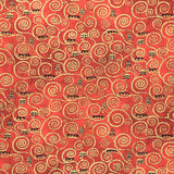 Gustav Klimt - Swirls Red Metallic Yardage Primary Image