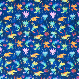 Novelty - Cute Axolotl Salamander Royal Yardage Primary Image