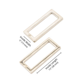 ByAnnie 1.5" Rectangle Ring Nickel - Set of Two Primary Image