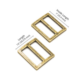 ByAnnie 1" Wide Mouth Flat Slider Antique Brass - Set of Two Primary Image