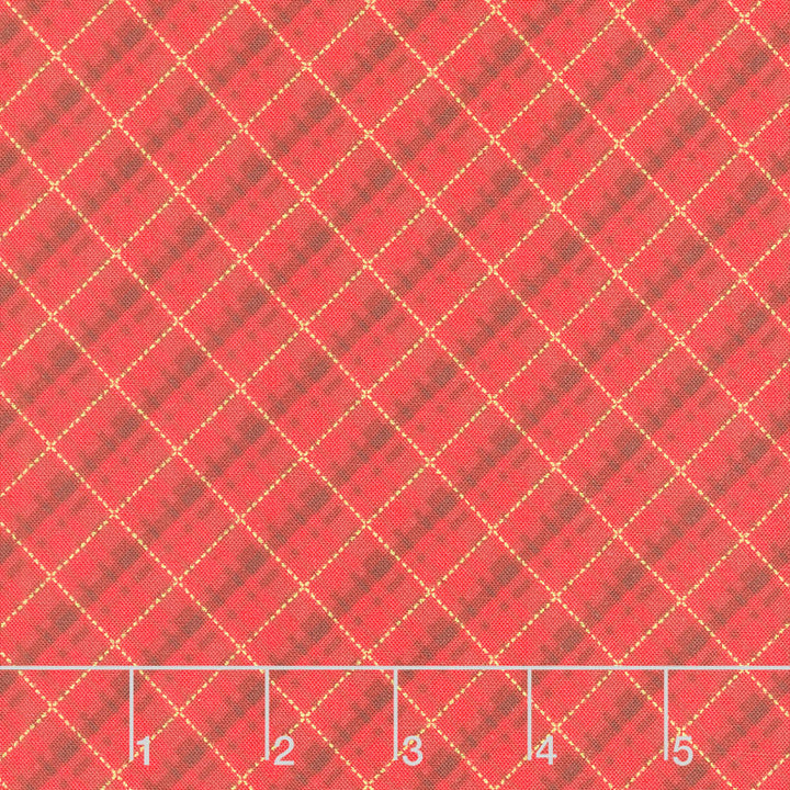 Holiday Charms - Plaid Red Metallic Yardage Primary Image