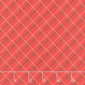 Holiday Charms - Plaid Red Metallic Yardage Primary Image