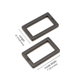 ByAnnie 1" Rectangle Ring Black Metal - Set of Two Primary Image