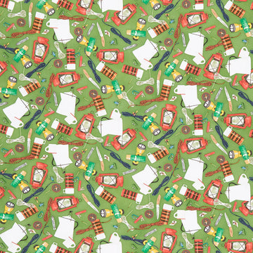 Lake House (Robert Kaufman) - Camping Gear Leaf Green Yardage Primary Image