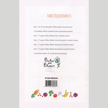 Handpicked Produce Quilt Pattern - Peach - FOR MARKET STORE & WEBSITE Alternative View #1