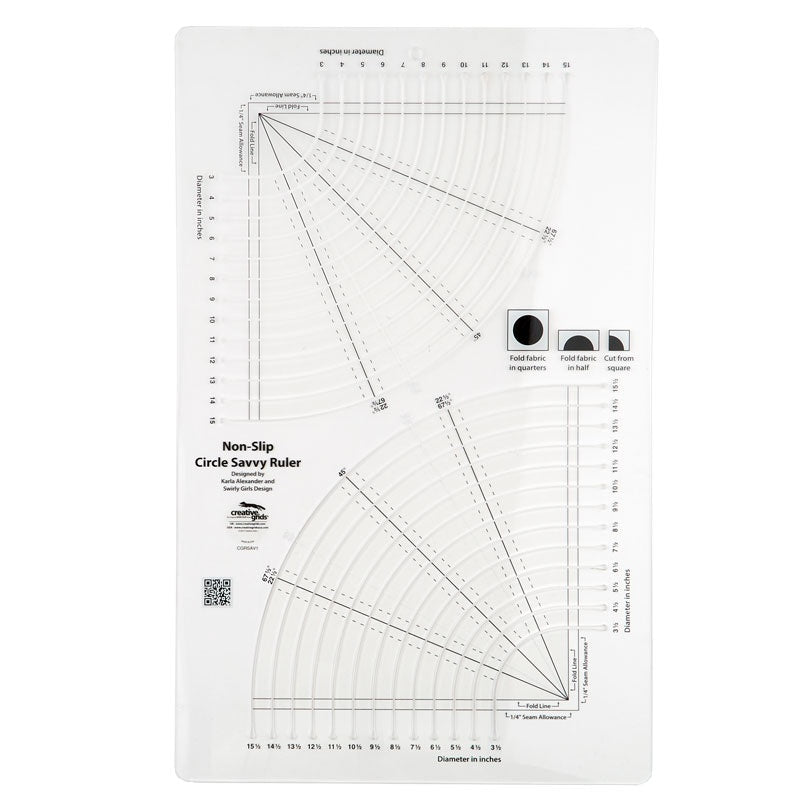 Creative Grids Circle Savvy Ruler - 11 3/4" x 18 1/2"