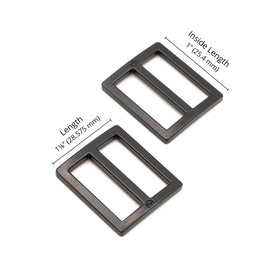 ByAnnie 1" Wide Mouth Flat Slider Black Metal - Set of Two Primary Image