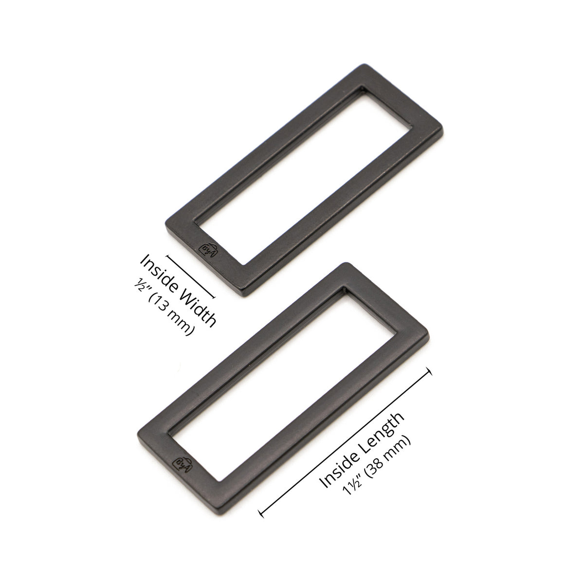 ByAnnie 1.5" Rectangle Ring Black Metal - Set of Two Primary Image
