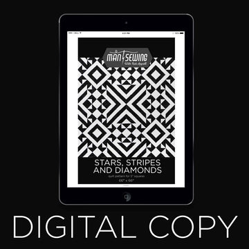 Digital Download - Stars Stripes & Diamonds Quilt Pattern from Man Sewing Primary Image