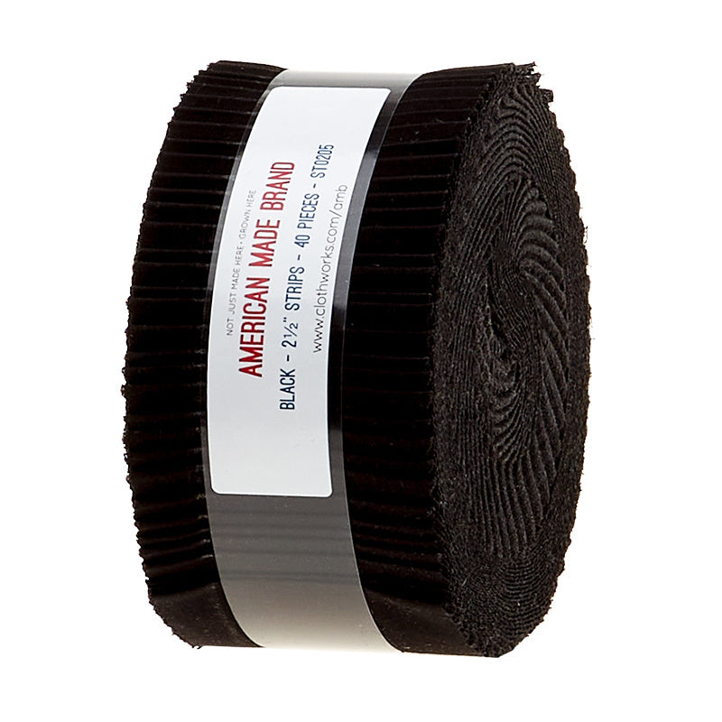 American Made Brand Cotton Solids Black 2 1/2" Strips Primary Image