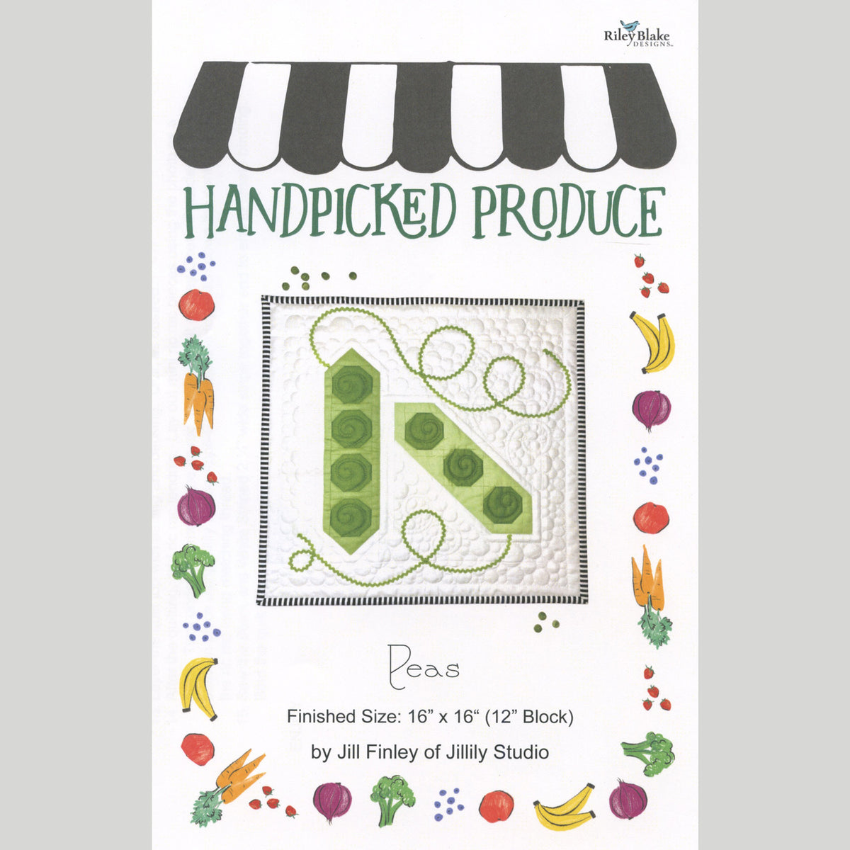 Handpicked Produce Quilt Pattern - Peas - FOR MARKET STORE & WEBSITE Primary Image