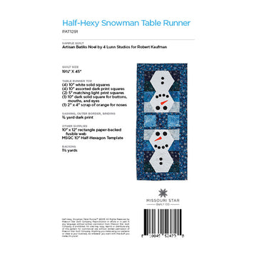 Half - Hexy Snowman Table Runner Pattern by Missouri Star