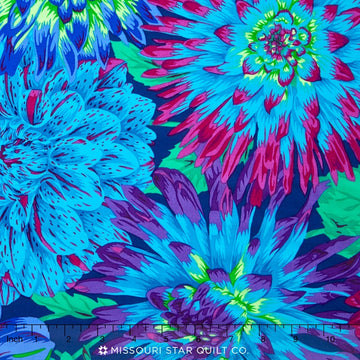 Kaffe Caribbean - Cactus Dahlia Blue Yardage