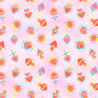 La Vida Loca - Sacred Heart Pink Yardage