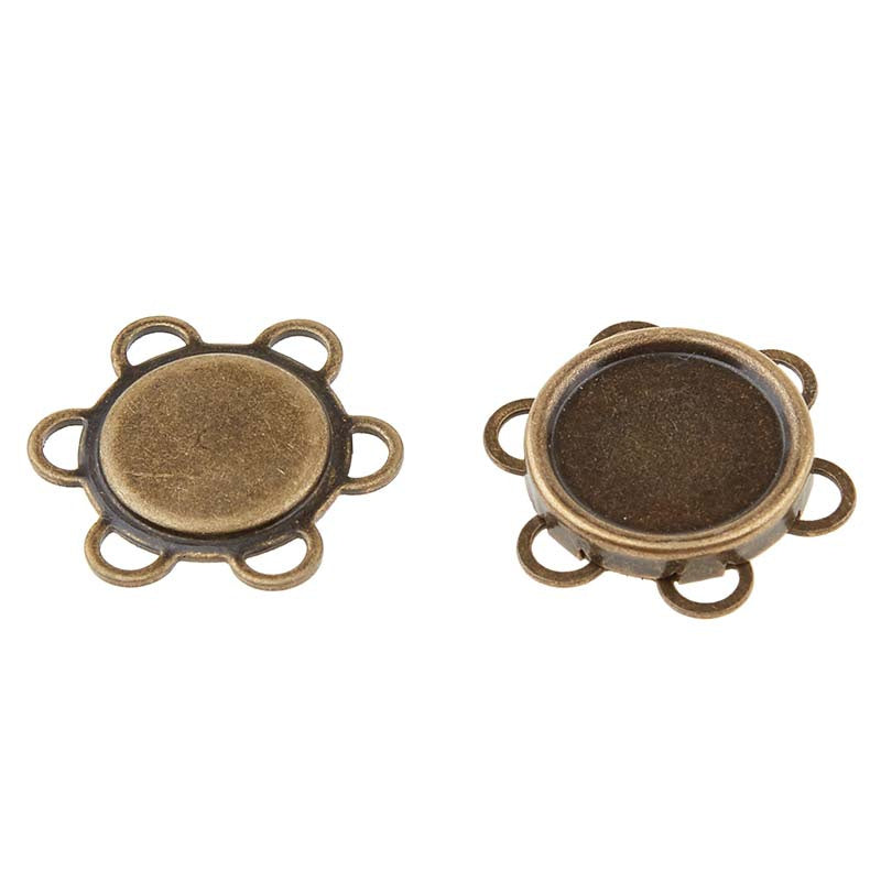 Sew-On Magnetic Snap - 18mm Antique Brass Primary Image