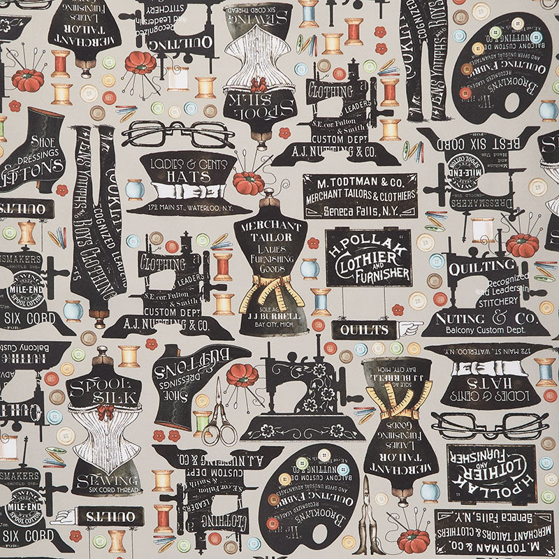 She Who Sews - Shop Signs Gray Yardage