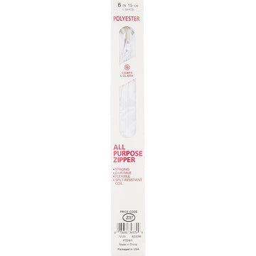 Zipper 6" - White Alternative View #2